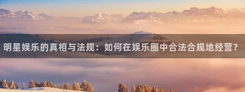 星辉平台平台：明星娱乐的真相与法规：如何在娱乐圈中合法合规地经营？